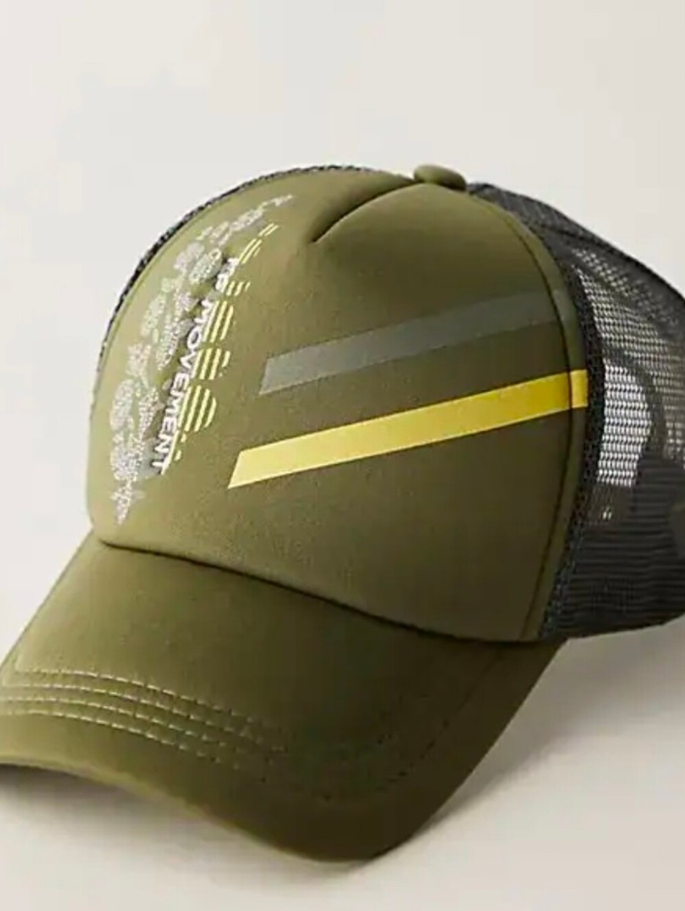 Free People Movement LA Terry Trucker Hat Olive Mesh Snapback Baseball Cap